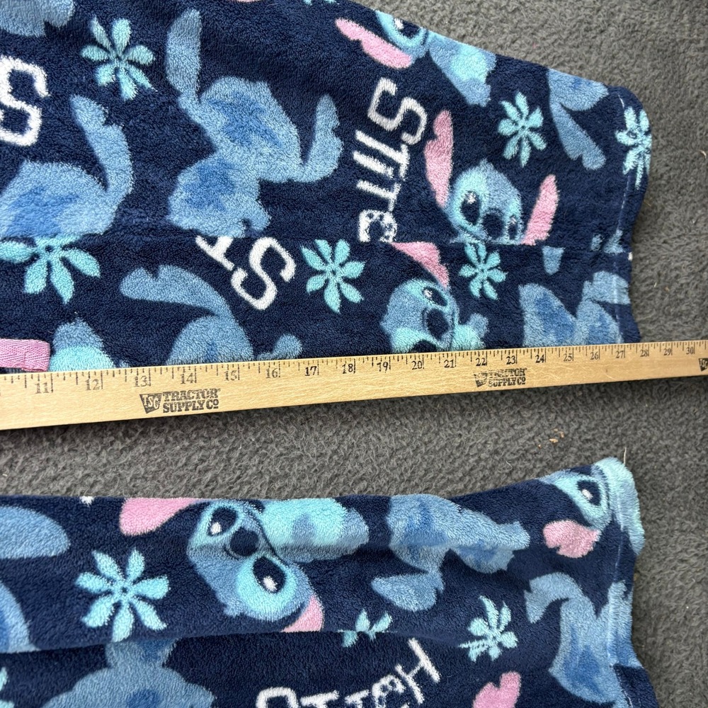 Disney Lilo and Stitch Womens XL Blue Fleece Pajama Pants Floral Hibiscus Lounge - Picture 5 of 8